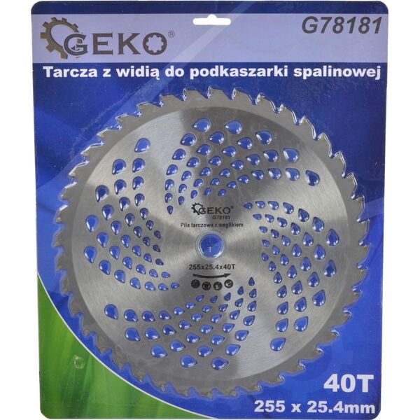 Geko Tarcza z widią do podkaszarki spalinowej 255x25,4mmx40T (50)