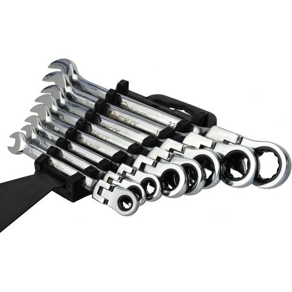 Geko komplet kluczy łamanych z grzechotką 8 elementów 8-22mm (G10338)