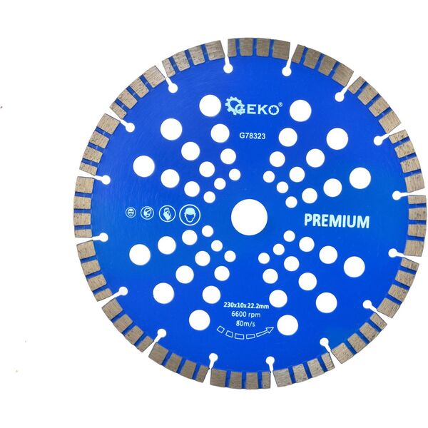 Geko tarcza diamentowa 230x10x22,2mm turbo Premium by laser (G78323)