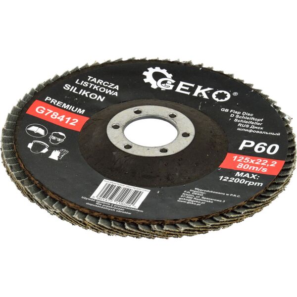 Geko Tarcza listkowa"SILIKON" 125mm P60 GEKO PREMIUM (10/200)