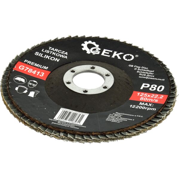 Geko Tarcza listkowa"SILIKON" 125mm P80 GEKO PREMIUM(10/200)
