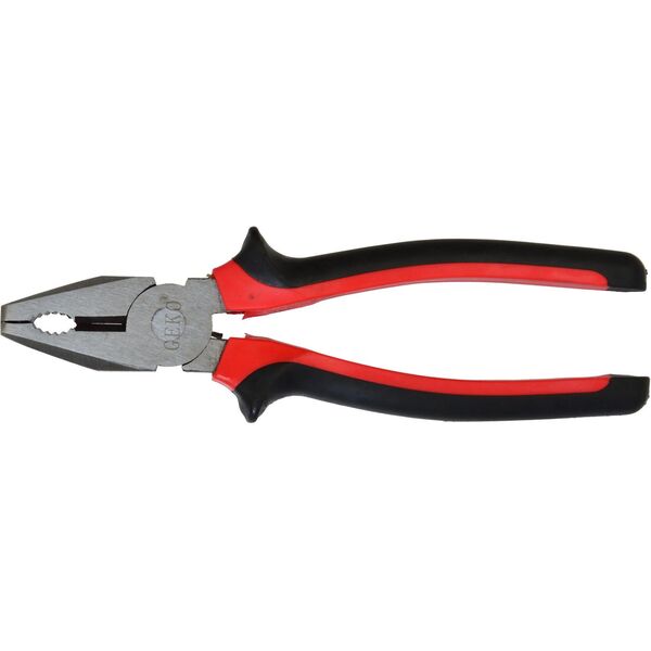 Geko Kombinerki niklowane 200mm czerwono-czarne (G01622)