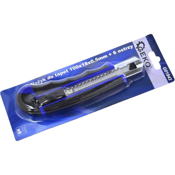 Geko nożyk do tapet 100x18x0.5 mm + 6 ostrzy (G01843)