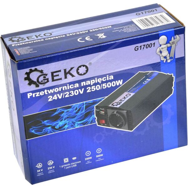 Przetwornica Geko 24V/230V 250/500W (10)