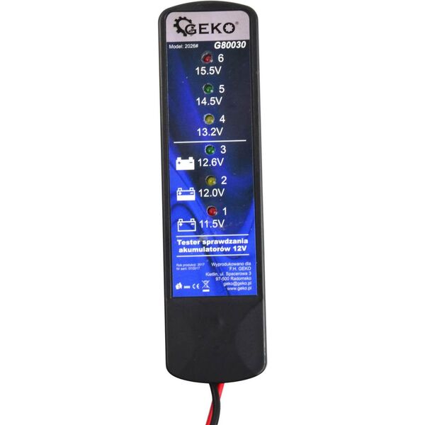 Geko Tester sprawdzania akumulatorów 12V (10/40)