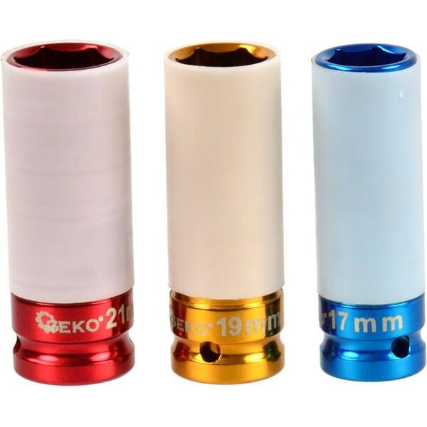 Geko zestaw nasadek udarowych alufelg 17mm 19mm 21mm (G10510)