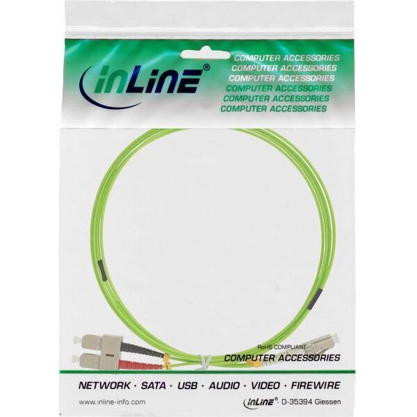 InLine Patchcord światłowodowy Duplex LC/SC, 50/125µm, OM5, 3m (88643Q)