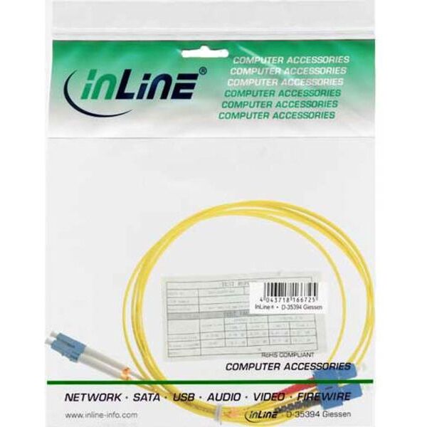 InLine Patchcord światłowodowy Duplex LC/SC 9/125µm, 0.5m (88656S)
