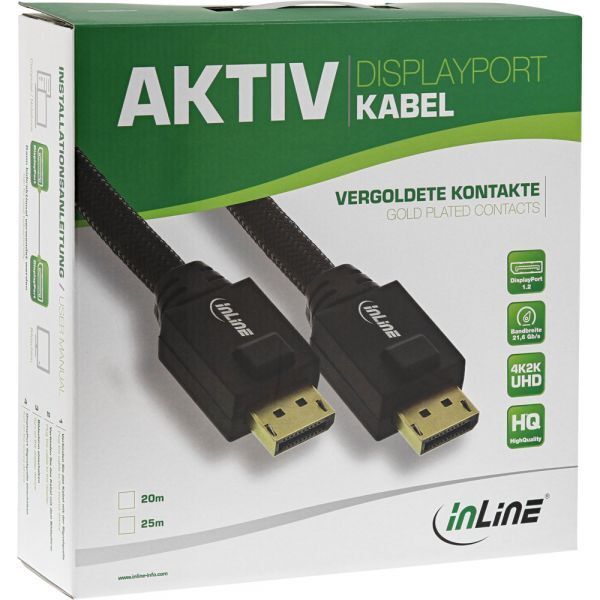 Kabel InLine DisplayPort - DisplayPort 25m czarny (17125A)