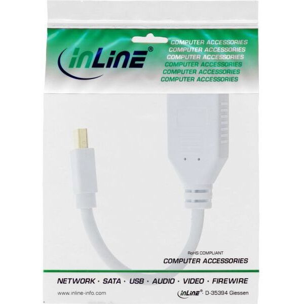 Adapter AV InLine DisplayPort Mini - DisplayPort biały (17150W)