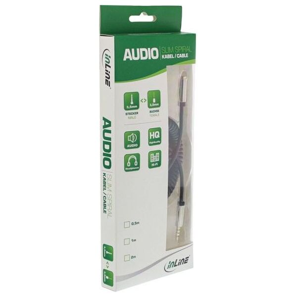 Kabel InLine Jack 3.5mm - Jack 3.5mm 0.5m srebrny (99284)