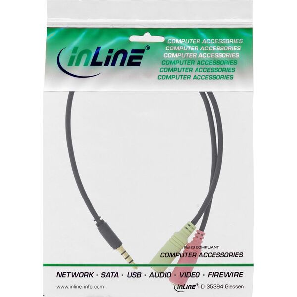 Kabel InLine Jack 3.5mm - Jack 3.5mm x2 1m czarny (99302J)
