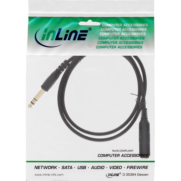 Kabel InLine Jack 6.3mm  - Jack 6.3mm 2m czarny (99972)