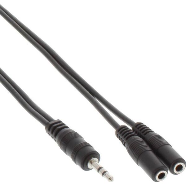 Kabel InLine Jack 3.5mm - Jack 3.5mm x2 1m czarny (99300A)
