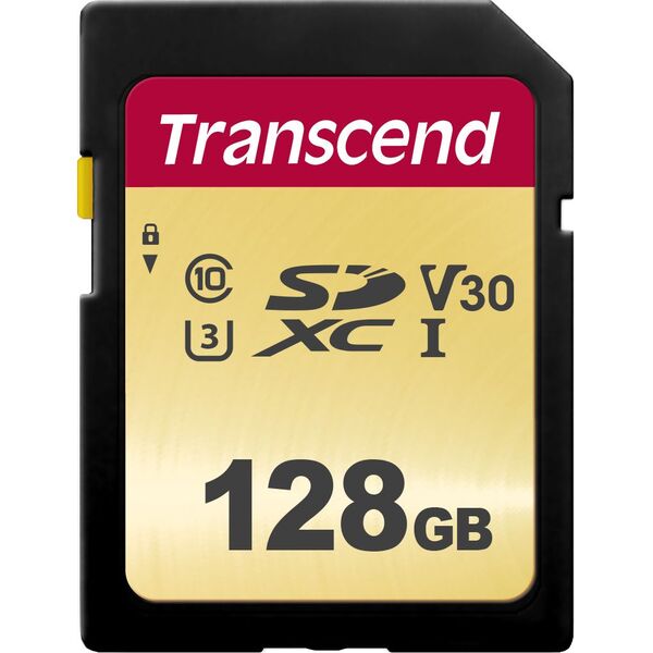 Karta Transcend 500S SDXC 128 GB Class 10 UHS-I/U3 V30 (TS128GSDC500S)