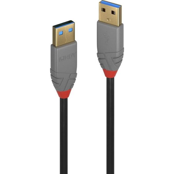 Kabel USB Lindy USB-A - USB-A 2 m Czarny (36752)