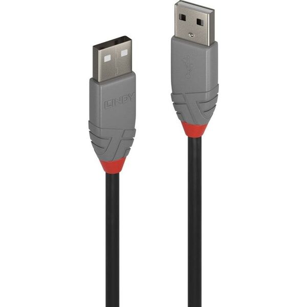 Kabel USB Lindy USB-A - USB-A 1 m Czarny (36692)