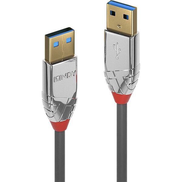 Kabel USB Lindy USB-A - USB-A 1 m Szary (36626)