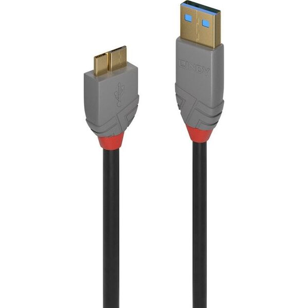 Kabel USB Lindy USB-A - micro-B 0.5 m Czarny (36765)
