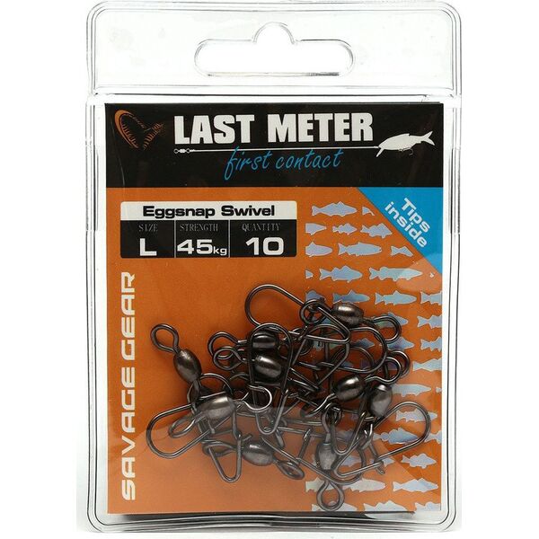 Savage Gear Agrafki z krętlikami Eggsnap Swivel L #1 26kg BLN 10szt. (54915)