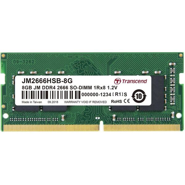 Pamięć do laptopa Transcend JetRam, SODIMM, DDR4, 8 GB, 2400 MHz, CL19 (JM2666HSB-8G)