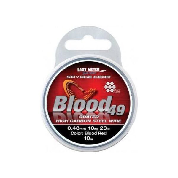 Savage Gear Blood49 0.48mm 11kg 24lbCoated Red 10m (54898)