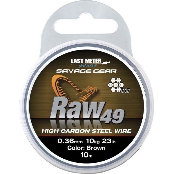Savage Gear Raw49 0.54mm 23kg 50lb Uncoated Brown 10m (54894)