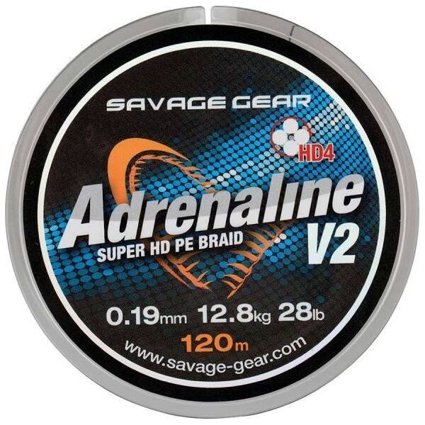 Savage Gear HD4 Adrenaline V2 120m 0.26mm 37.5lbs 17.1kg Grey (54832)