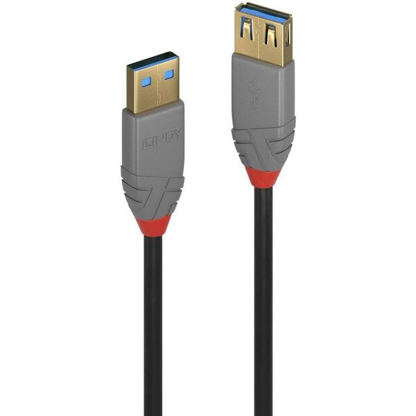 Kabel USB Lindy USB-A - USB-A 2 m Czarny (36762)