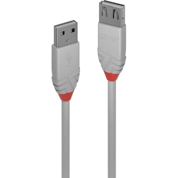 Kabel USB Lindy USB-A - 1 m Szary (36712)