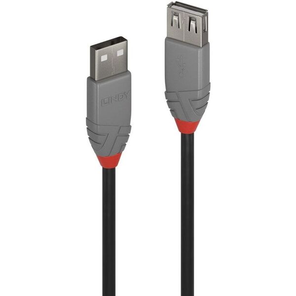 Kabel USB Lindy USB-A - USB-A 5 m Czarny (36705)