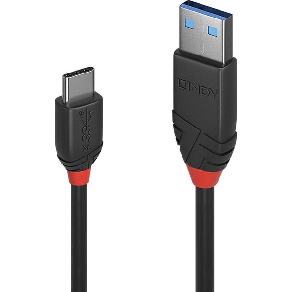 Kabel USB Lindy USB-A - USB-C 1.5 m Czarny (36917)