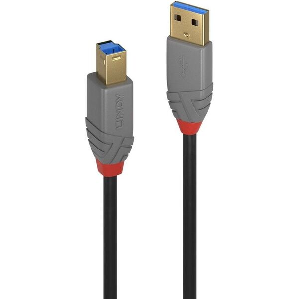 Kabel USB Lindy USB-A - USB-B 3 m Czarny (36743)