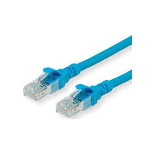 Roline ROLINE - Patch- Cable - RJ- 45 (M) to RJ- 45 (M) - 30 cm - UTP - CAT 6a - halogen free, shaped, stranded - blue (21.15.2985)