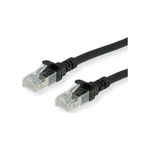 Roline ROLINE - Patch- Cable - RJ- 45 (M) to RJ- 45 (M) - 1 m - SFTP, PiMF - CAT 6 - halogen free, shaped, stranded - black (21.15.2651)