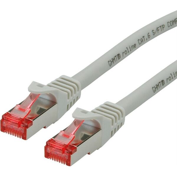 Roline ROLINE - Patch- Cable - RJ- 45 (M) to RJ- 45 (M) - 10 m - SFTP, PiMF - CAT 6 - halogen free, shaped, stranded - gray (21.15.2607)