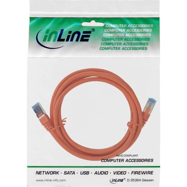 InLine 0,5 m Cat6a S / FTP (S-STP) Pomarańczowy kabel sieciowy (76850O)