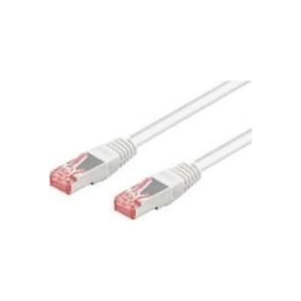 Goobay Kabel sieciowy - RJ-45-50 cm-(PiMf) - CAT 6 - bezhalogenowy, formowany - biały (814757)