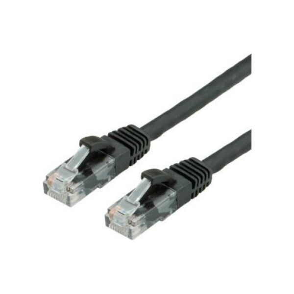 Value VALUE - Patch- Cable - RJ- 45 (M) to RJ- 45 (M) - 5 m - UTP - CAT 6a - shaped, without Haken - black, RAL 9011 (21.99.1465)