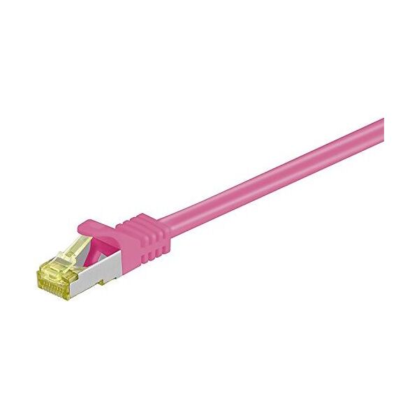 Goobay Wentronic goobay - Patch- Cable - RJ- 45 (M) to RJ- 45 (M) - 3,0m - SFTP, PiMF - Cat.7 RohCable - halogen free, shaped, without Haken - Magenta (91614)