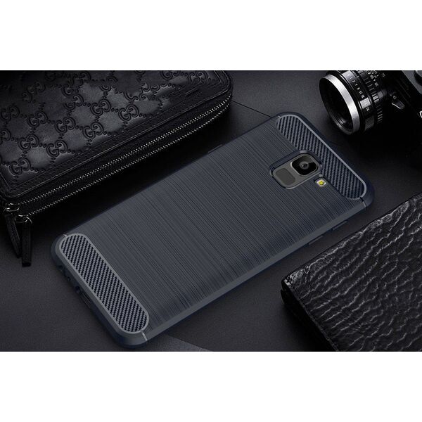 Hurtel Carbon Case elastyczne etui pokrowiec Samsung Galaxy J6 2018 J600 niebieski