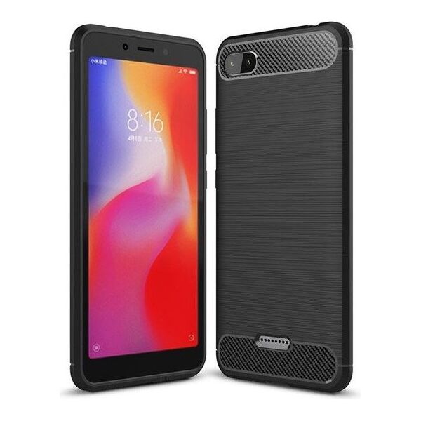 CASE ETUI CARBON LUX CZARNY XIAOMI REDMI 6A