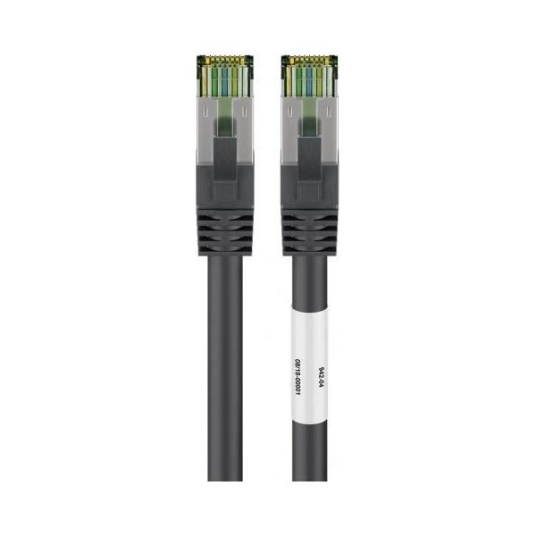 Goobay Goobay CAT 8.1 patch cable, S / FTP (PiMF), black, 2 m - LSZH halogen-free, copper AWG 24 (66722)