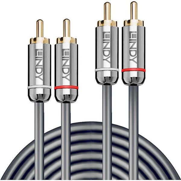 Kabel Lindy RCA (Cinch) x2 - RCA (Cinch) x2 1m srebrny (35345)