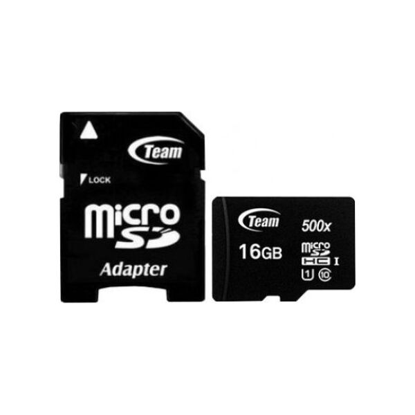 Karta TeamGroup 500x MicroSDHC 16 GB Class 10 UHS-I  (TUSDH16GCL10U03)