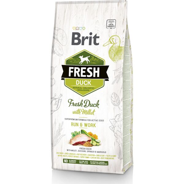 Brit Fresh Brit Fresh Duck&Millet Adult Run&Work 12kg