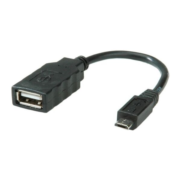 Adapter USB Roline ROLINE USB 2.0 Cable, USB 2.0 Type Micro B - Type A BU, OTG 0,15 m (11.02.8311)