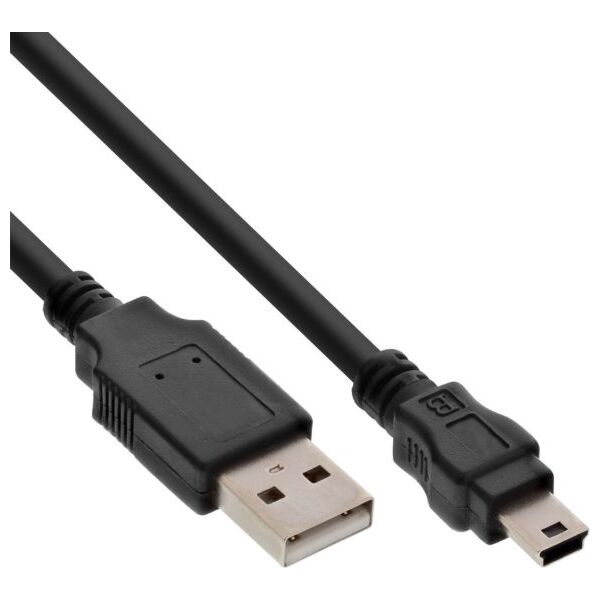 Kabel USB InLine USB-A - miniUSB 0.3 m Czarny (33107J)