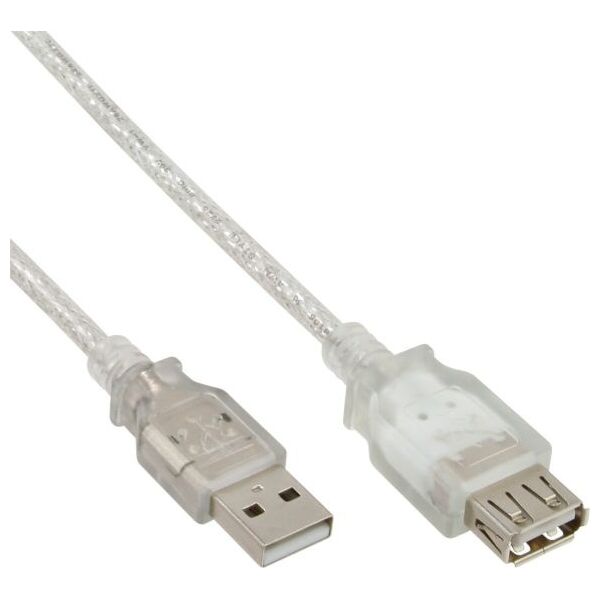 Kabel USB InLine USB-A - USB-A 0.3 m Przezroczysty (34650)