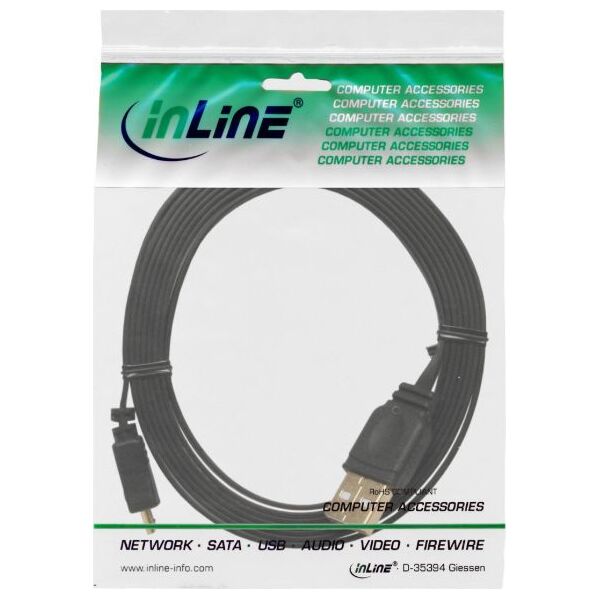 Kabel USB InLine USB-A - microUSB 0.3 m Czarny (31703F)